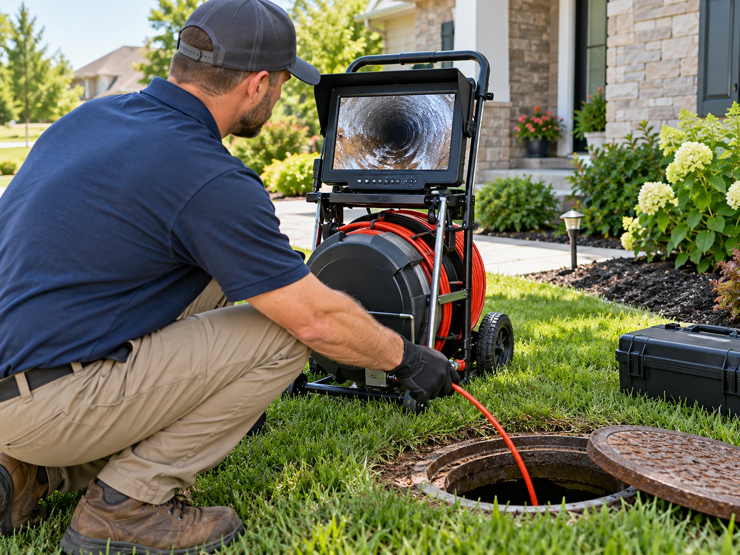 Sewer camera inspection monitor