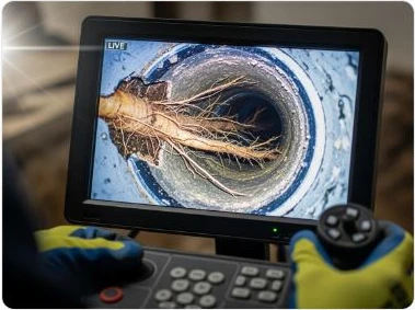 Camera equipment used to examine underground pipes