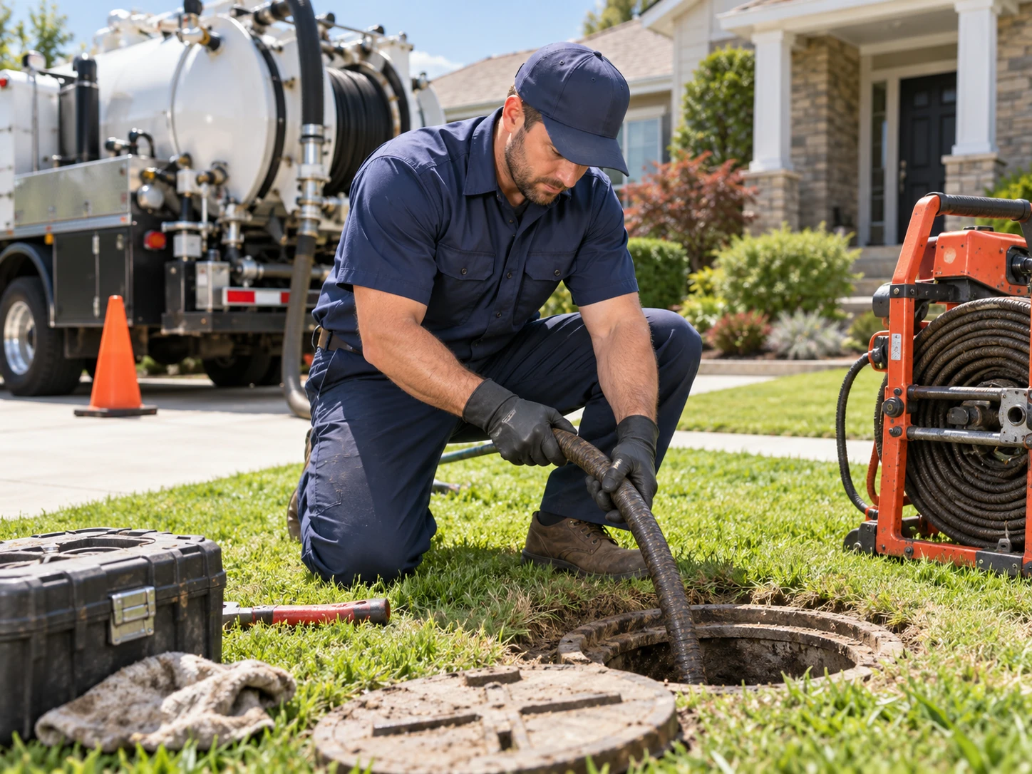 Technician performing an urgent repair