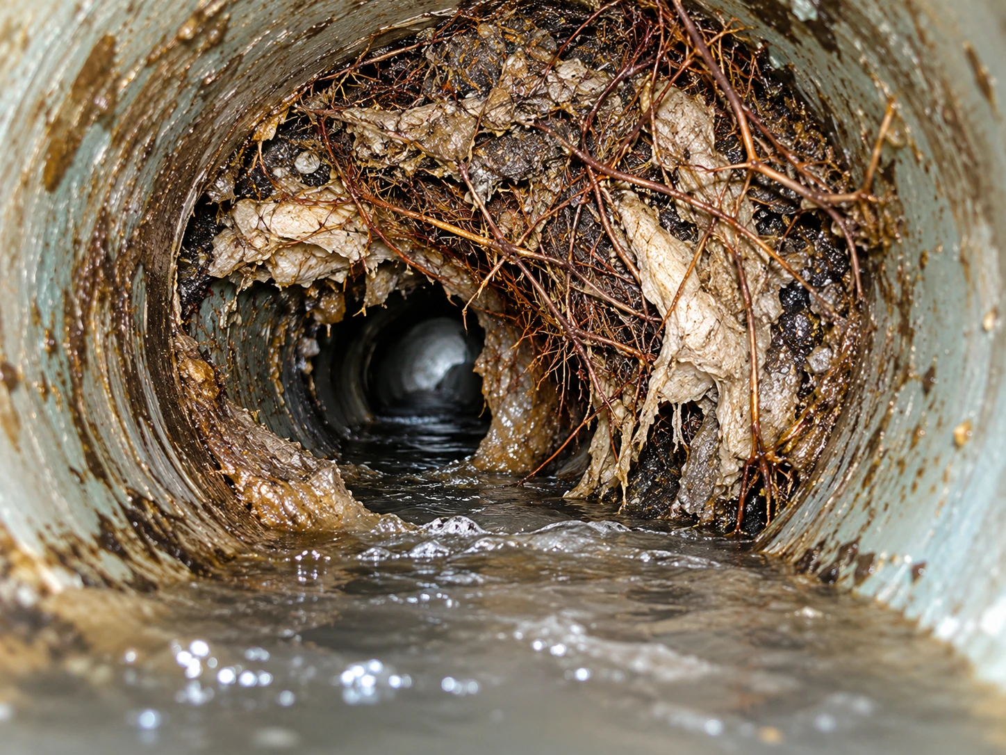 Obstructed sewer pipe