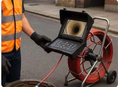Camera inspection equipment used before sewer pipe lining
