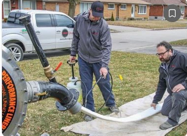Sewer pipe lining equipment at an Irvine property