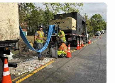 Pipe lining rehabilitation work