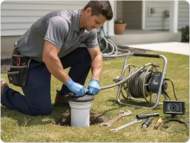 Outdoor sewer cleanout and inspection access